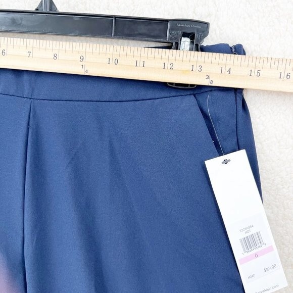 CALVIN KLEIN Slim Straight-Leg Suit Pants Navy Blue Size 6 NWT - Picture 9 of 11